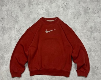 Vintage Nike Center Logo Red Sweatshirt Size S