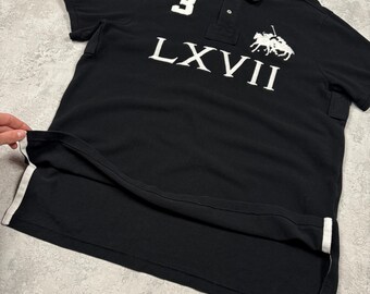 Vintage Polo Ralph Lauren Black Polo Rugby LXVII 3 Big Logo