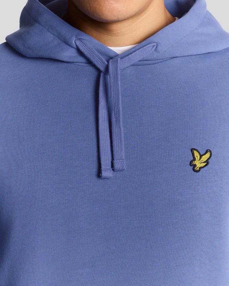 Lyle & Scott Blue Hoodie Eagle Logo Pullover Hooded Sweatshirt image 2