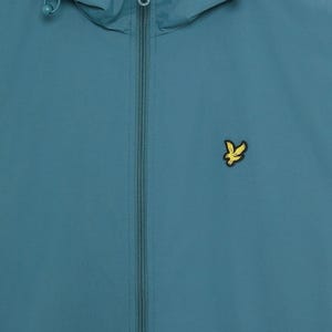 Jaqueta corta-vento azul com capuz e zíper Lyle & Scott com logo de águia, tamanho G imagem 6