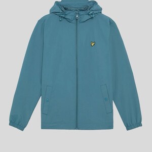 Jaqueta corta-vento azul com capuz e zíper Lyle & Scott com logo de águia, tamanho G imagem 2