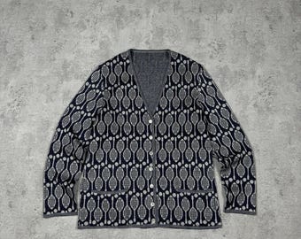 RARE Vintage Hermes Monogram Cradigan Button Up