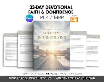 Devocional de Fé e Confiança de 33 Dias (PLR/MRR) | Editável no Canva | Modelo de Devocional Cristão para Imprimir