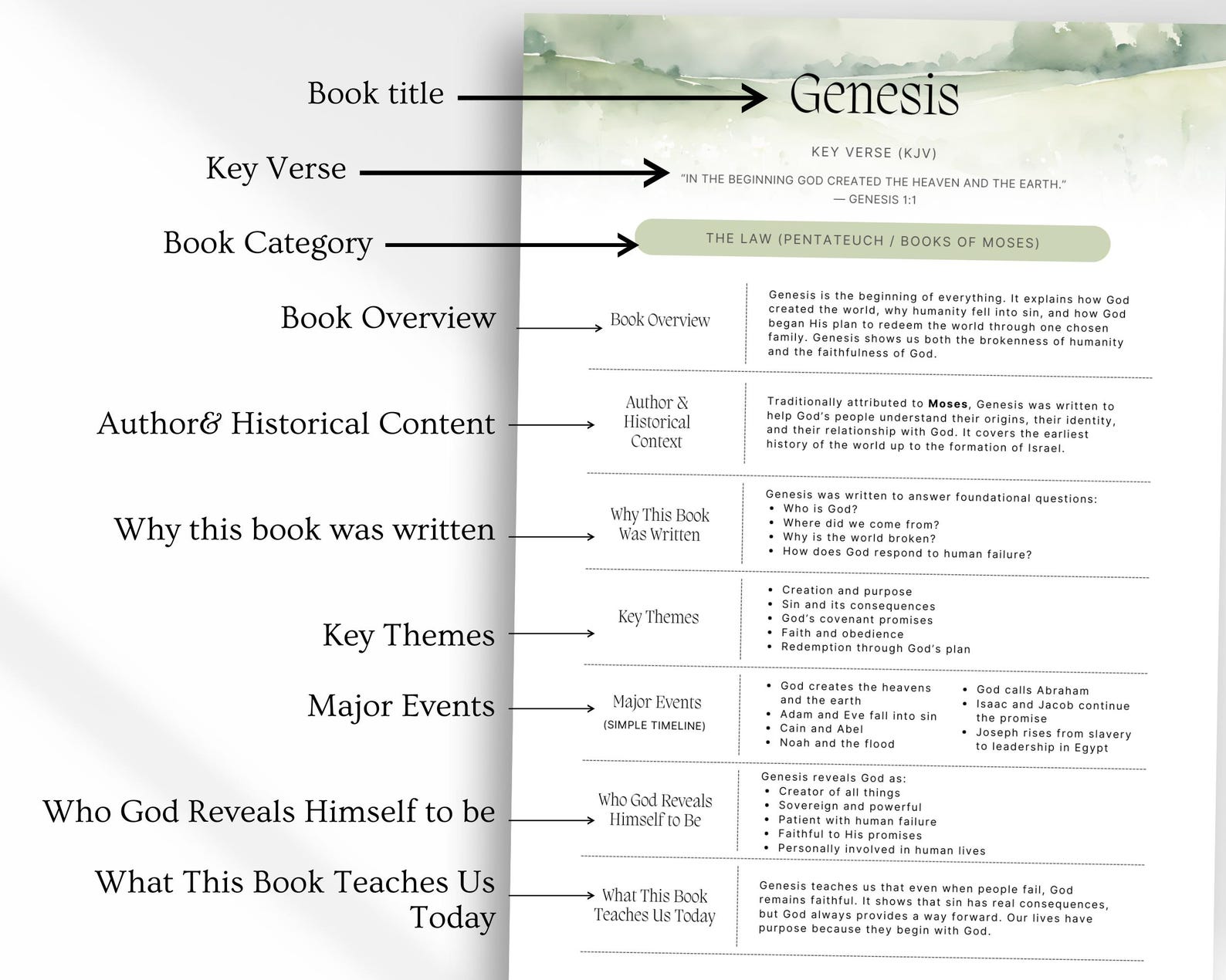 Book Summary.pdf Bible Overview Guide | Printable Book Summaries (PDF/PNG Download) - Etsy