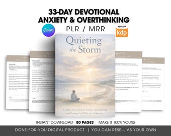 Devocional Cristão de 33 Dias PLR/MRR | Devocional para Ansiedade e Excesso de Pensamentos | Devocionais Diários com Base na Fé