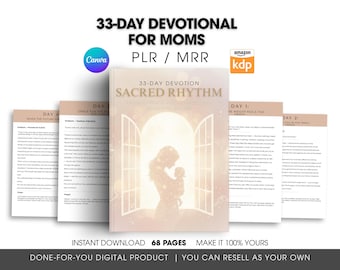 PLR MRR | 33-Day Christian Devotional for Moms | Canva Editable | Faith & Encouragement Printable for Women