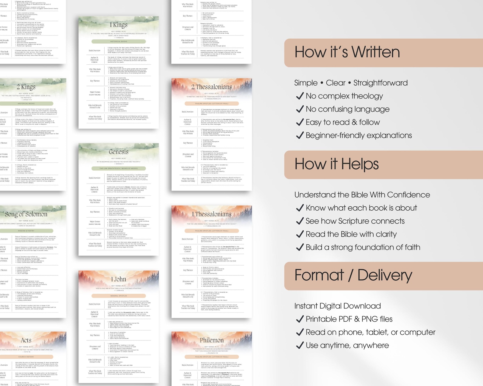 Bible Overview Guide | Printable Book Summaries (PDF/PNG Download) - Etsy