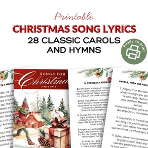 Boekje kerstliedteksten | Afdrukbare pdf met 28 klassieke liederen | Direct downloaden