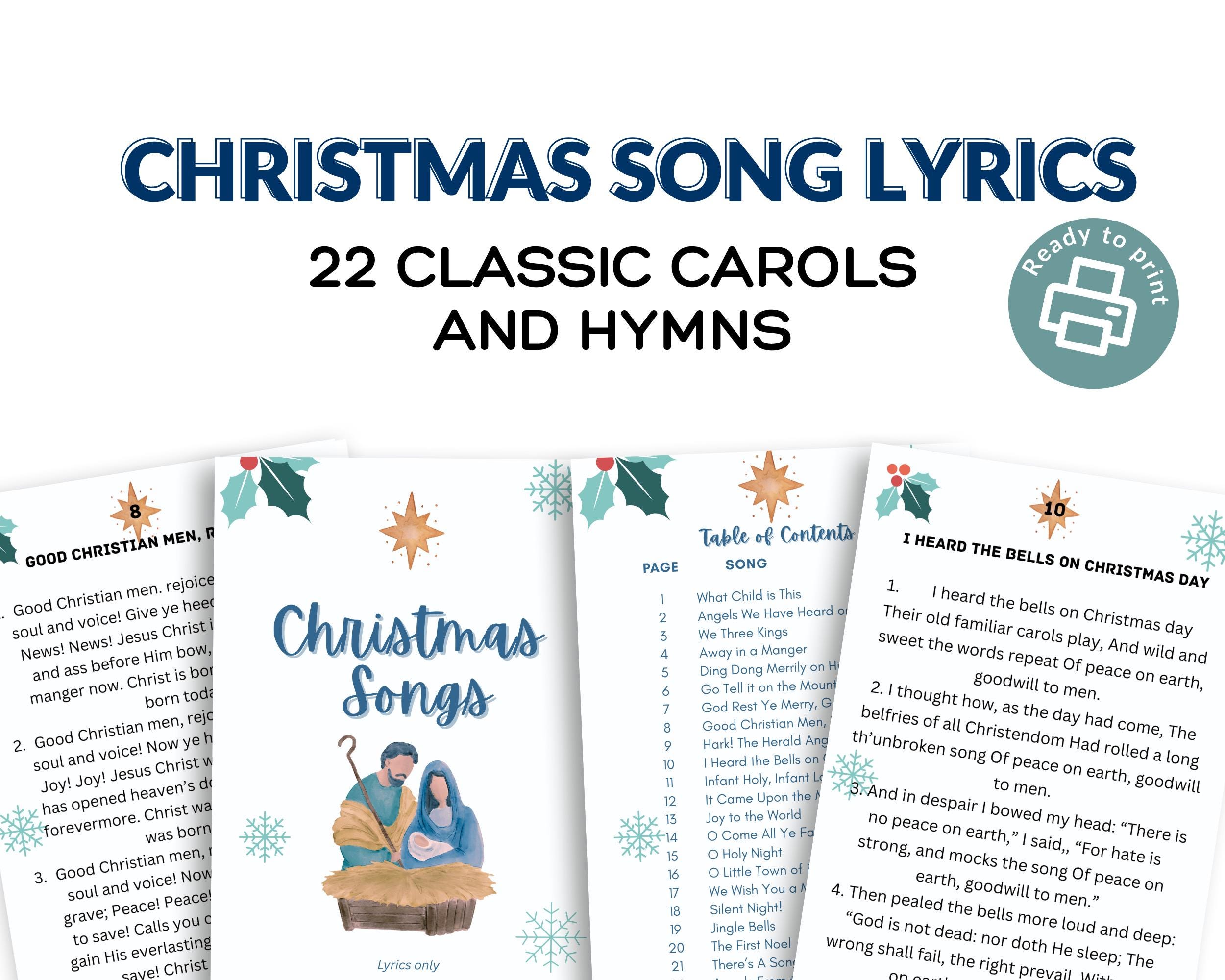 christmas carol booklet printable - etsy