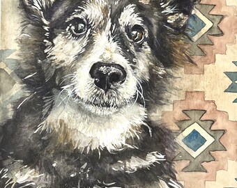 Custom Watercolor Pet Portrait: Hand-Painted Dog, Cat & Horse Memorial