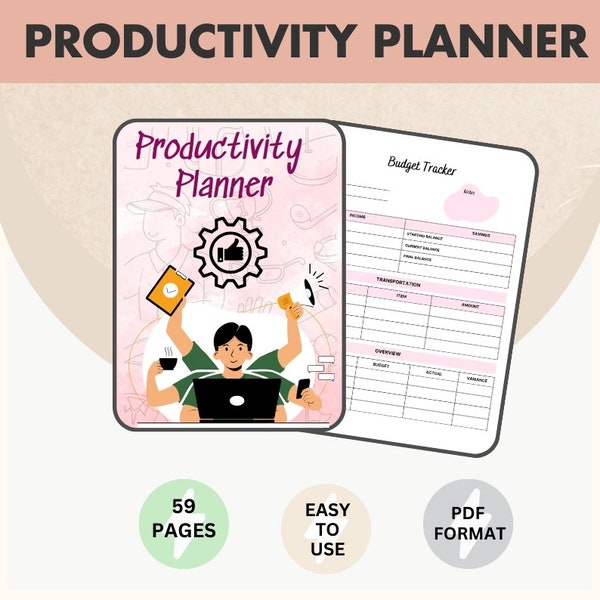 Productivity Planner / Digital Planner / Goal Journal / Organizer / To-Do List