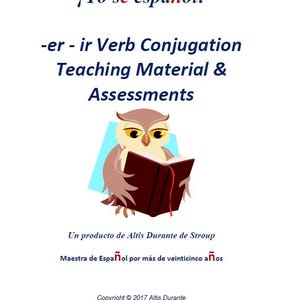 er & -ir Verb Conjugation Teaching Materials  Assessments Editable Google Docs  PDFs  Spanish Grammar Practice Quizzes Retakes