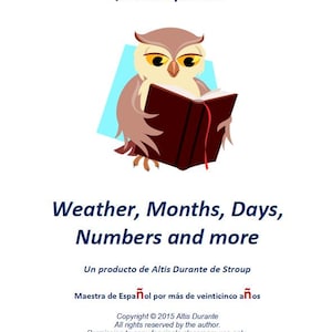 Spanish Lessons & Vocabulary: Weather, Numbers, Days - Editable Google Doc
