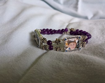 Silver Plated 2 Instant Photo Picture Bracelet