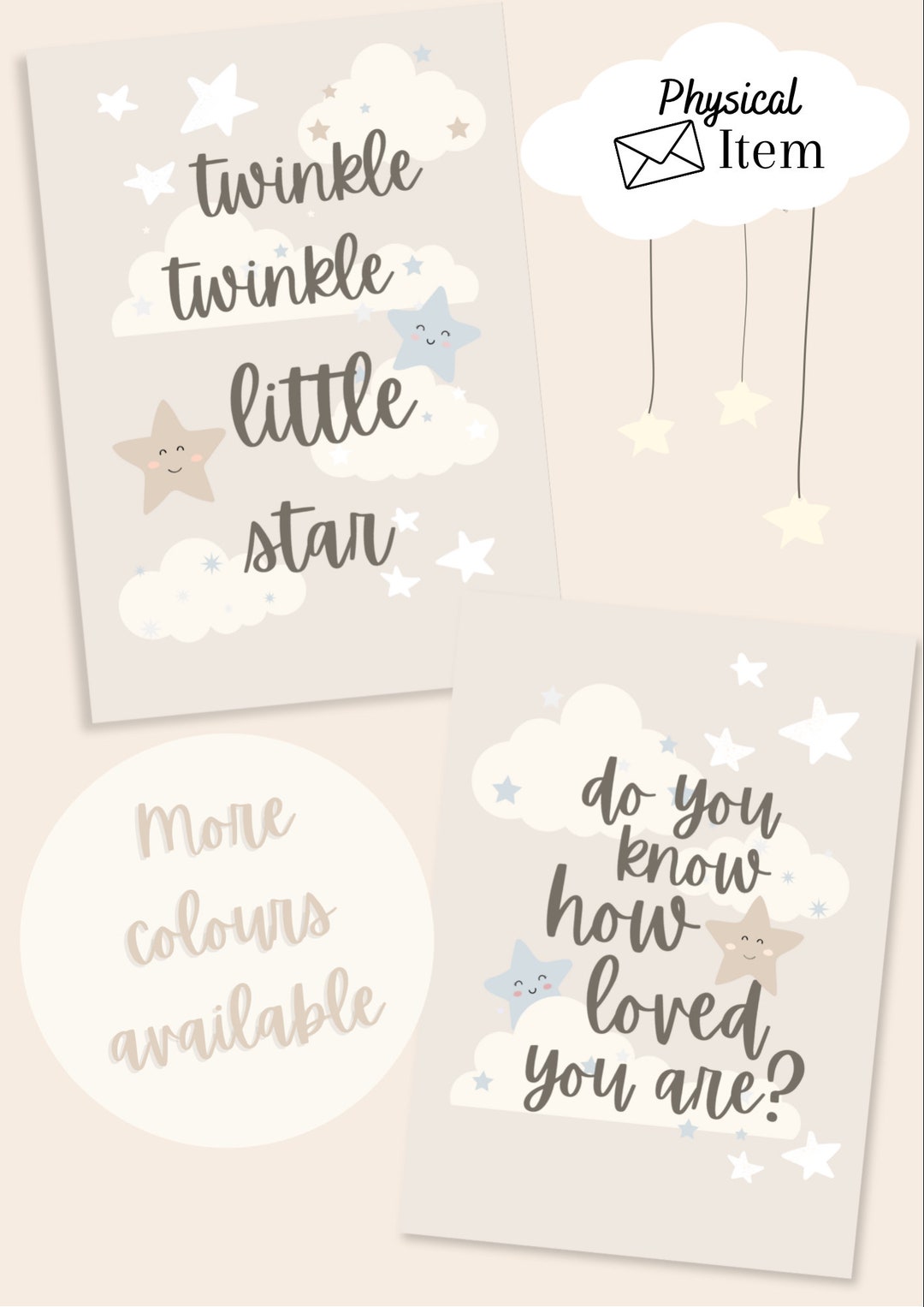 Twinkle Twinkle Little Star Set of 2 Nursery Prints Nursery Wall Art ...