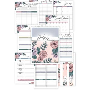 PDF Printable Planner Bundle, Undated 12 Month Planner, 2023 2024 2025 Undated Planner, Monthly, Weekly, and Daily Planner, Goals, Mind Map