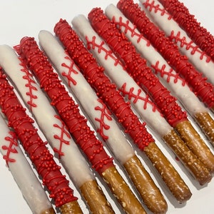 Baseball Pretzels, Baseball Party Fabors, Baseball Themed Treats, Sports Treats, Sports Party Desserts, Summer Treats, Summer Party Favors