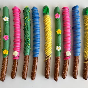 Tropical Luau Chocolate Pretzels, Hawaiian Tropical Dessert Table Treats, Stitch Dessert Party Treats, Tropical Luau Party Favors,