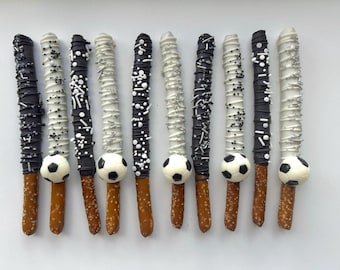 Soccer Chocolate Covered Pretzels, Soccer Black and White