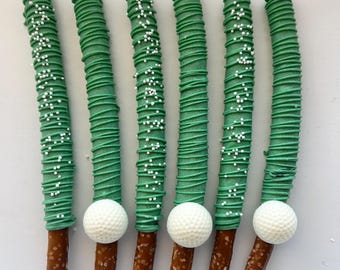 Golf Chocolate Covered Pretzels, Masters Desserts, Party Package, Dessert Table Treats
