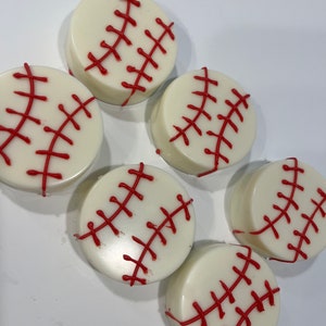 Baseball Chocolate Covered Oreos, Baseball Treats, Baseball Birthday Desserts, Sports Desserts, Custom Baseball Treats