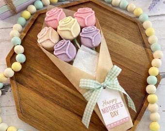 Cake Pop Flower Bouquet, Mother Day Flower Cake Pops, Mothers Day Customizable Gift Set, Chocolate Gift Ideas for Her