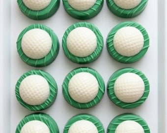 Golf Ball Oreos, Golf Themed Birthday Desserts, Golf Dessert Table, Golf First Birthday Party Favors, Custom Golf Cookies, Masters Desserts