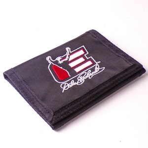 Cartera de lona bordada Dale Earnhardt en negro y rojo