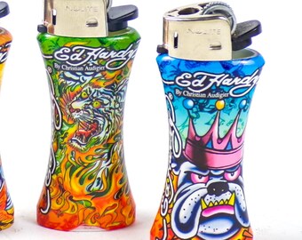 Vintage Set of 4 Ed Hardy Mini Refillable Tattoo Lighters - Etsy