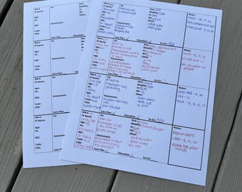 4 patient medical surgical nurse report sheet. Med-surg nurse brain sheet with notes. 4 patient RN/ nursing student handoff report sheet.