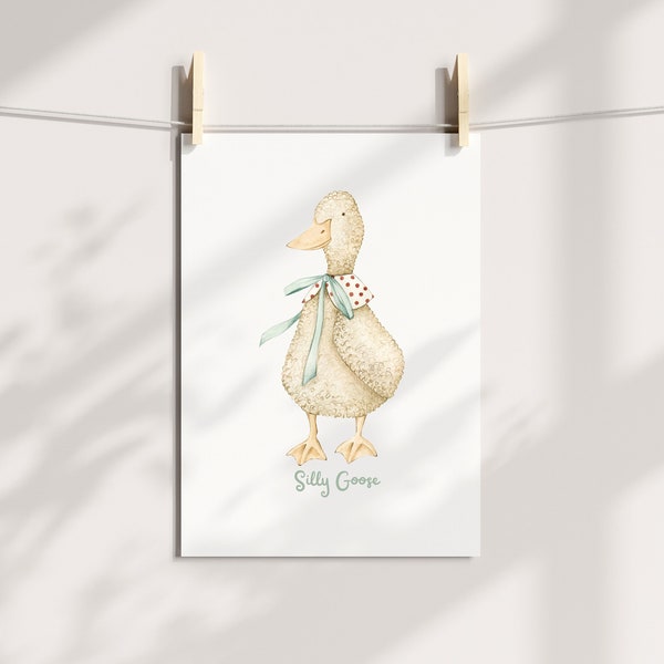 Silly Goose Wall Art Poster - Nursery Decor - Baby Gift - Baby Toddler Bedroom