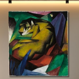 Franz Marc&#39;s The Tiger Artwork,Franz Marc Canvas Wall Art,Abstract Wall Decor,Modern Abstract Animal Artwork Gift