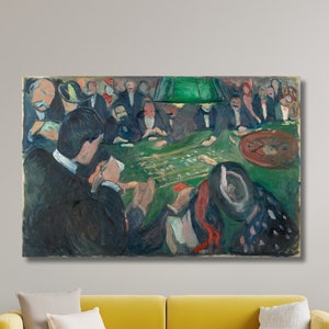At the Roulette Table in Monte Carlo by Edvard Munch Print Wall Art,Munch Canvas Wall Art,Edvard Munch Poster,Symbolism,Museum Print