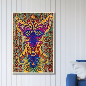 Dibujo de gato vintage de Louis Wain Canvas Print Art, Louis Wain Cat Poster Wall Art, Cartel de ilustración, Arte de dibujos animados de gatos, Impresión de arte clásico