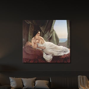 Francesco Hayez Canvas Painting &#39;Reclining Odalisque&#39; (1839) ,Francesco Hayez Poster,Francesco Hayez Canvas Wall Art, Romanticism Canvas Art
