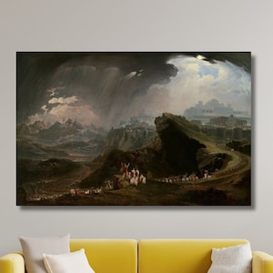 John Martin&#39;s Joshua Commanding the Sun to Stand Still upon Gibeon Print  Canvas Wall Art,John Martin Print Art,John Martin Classic Art