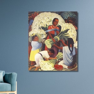 The Flower Vendor by Diego Rivera Print Art,Diego Rivera Canvas,Diego Rivera Poster Art,Flower Canvas Poster