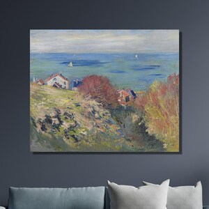 Claude Monet &#39;Pourville&#39; posterprint, Claude Monet landschap canvas kunst aan de muur, Claude Monet-tentoonstellingsposter, Monet canvas, landschapsschilderkunst