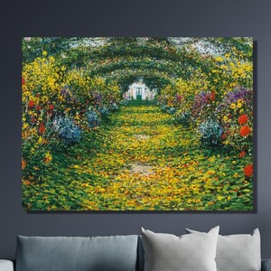 Claude Monet-posterafdruk, Claude Monet landschap canvas muurkunst, Claude Monet landschapsschilderkunst, tuin bloemen afdrukken, Monet vintage poster