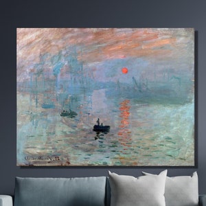 Claude Monet&#39;s &#39;Impression, Sunrise&#39; Poster Print,Claude Monet Landscape Canvas Wall Art,Claude Monet &#39;s &#39;Impression,Sunrise&#39; Canvas