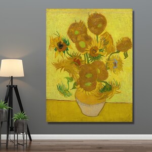 Van Gogh&#39;s &#39;Sunflowers&#39; Painting Canvas Poster Print Art Wall Decor,Van Gogh Canvas Wall Art,Van Gogh Flowers Print,Van Gogh Poster Art