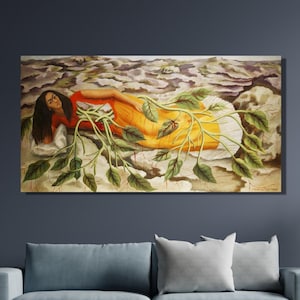 Frida Kahlo&#39;s Roots Print Canvas Poster Wall Decor,Frida Kahlo Print Wall Art,Frida Kahlo Art,Frida Kahlo Poster Art,Mexican Art Canvas