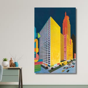 Sheraton Chicago Hotel Vintage Canvas Prints,Chicago Hotel Poster,Vintage Print Wall Art,Travel Gifts,Home Decor
