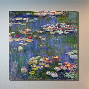 Water Lilies by Claude Monet Art Print Canvas Wall Art, Flower Canvas Wall Art,Claude Monet Flower Poster,Monet Landscape Painting