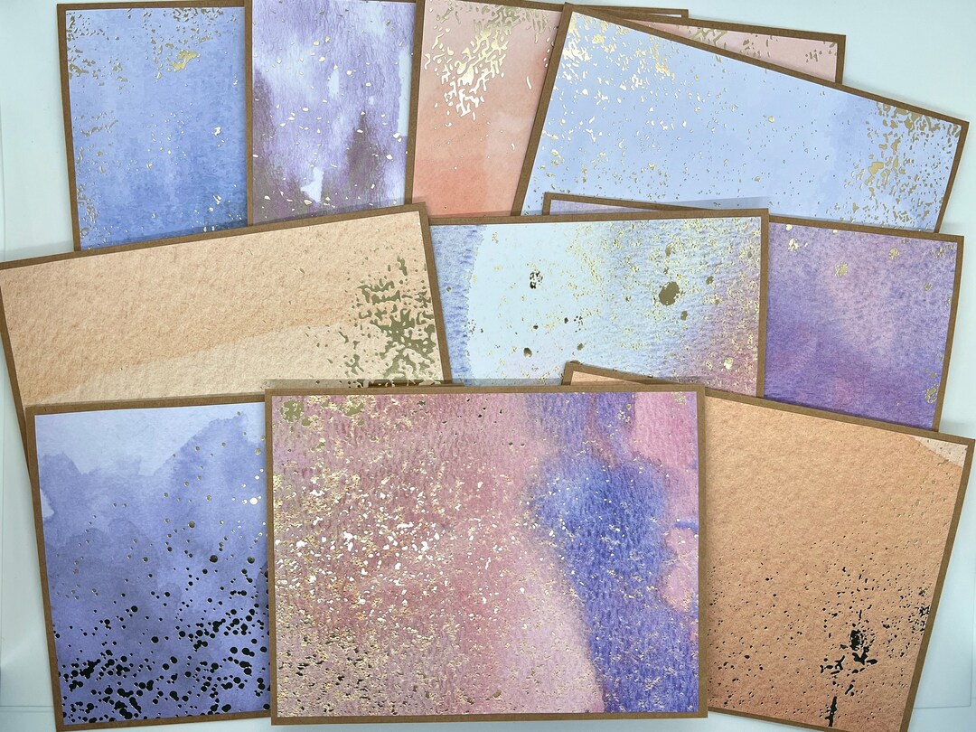 Watercolor Cards 12 Pack With Gold Accent for Thank You Notes for ...