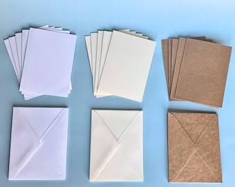Blank 5x6.5 Card and Envelope Set for Papercraft Cardmaking Supplies for DIY Crafter Stationary Plain Card Set for Greeting Card Invitations