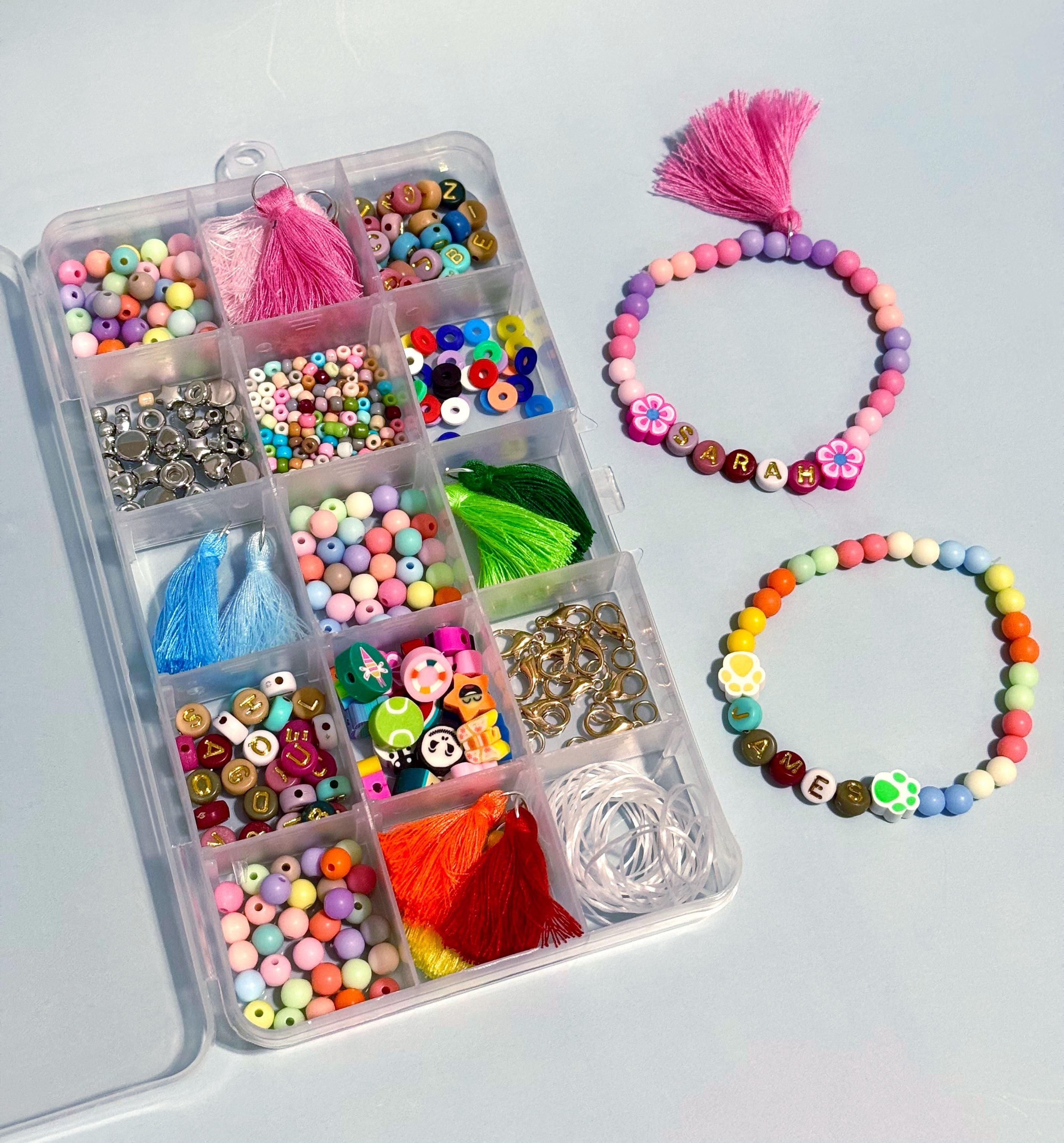24 Beautiful Bead Crafts for Kids 14 Friendship Bracelet Kit for 10 Bracelets with Beads and Charms for…