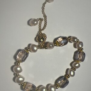 Crystal and pearl bracelet