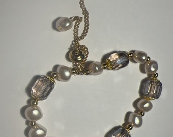 Crystal and pearl bracelet