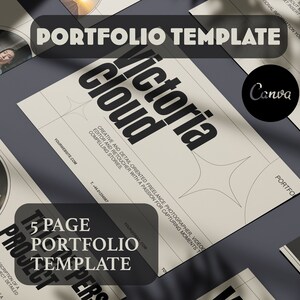 5 page Creative Portfolio Presentation Template for Freelancers, Creative Professionals, Designers, Easy Edit on Canva 2024 Unique & Simple